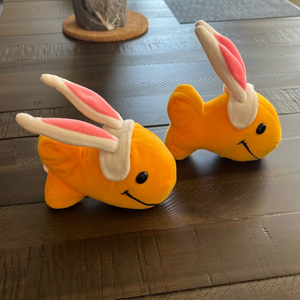 Pair of Goldfish Cracker BUNNY bunnies stuffed toy